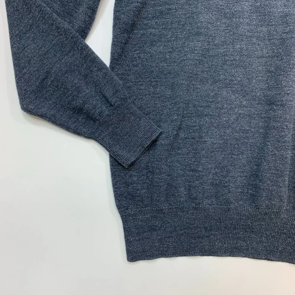 J. Crew Sweater Mens M Medium Chalkboard Cotton Crew Neck Tapered Ribbed Trim